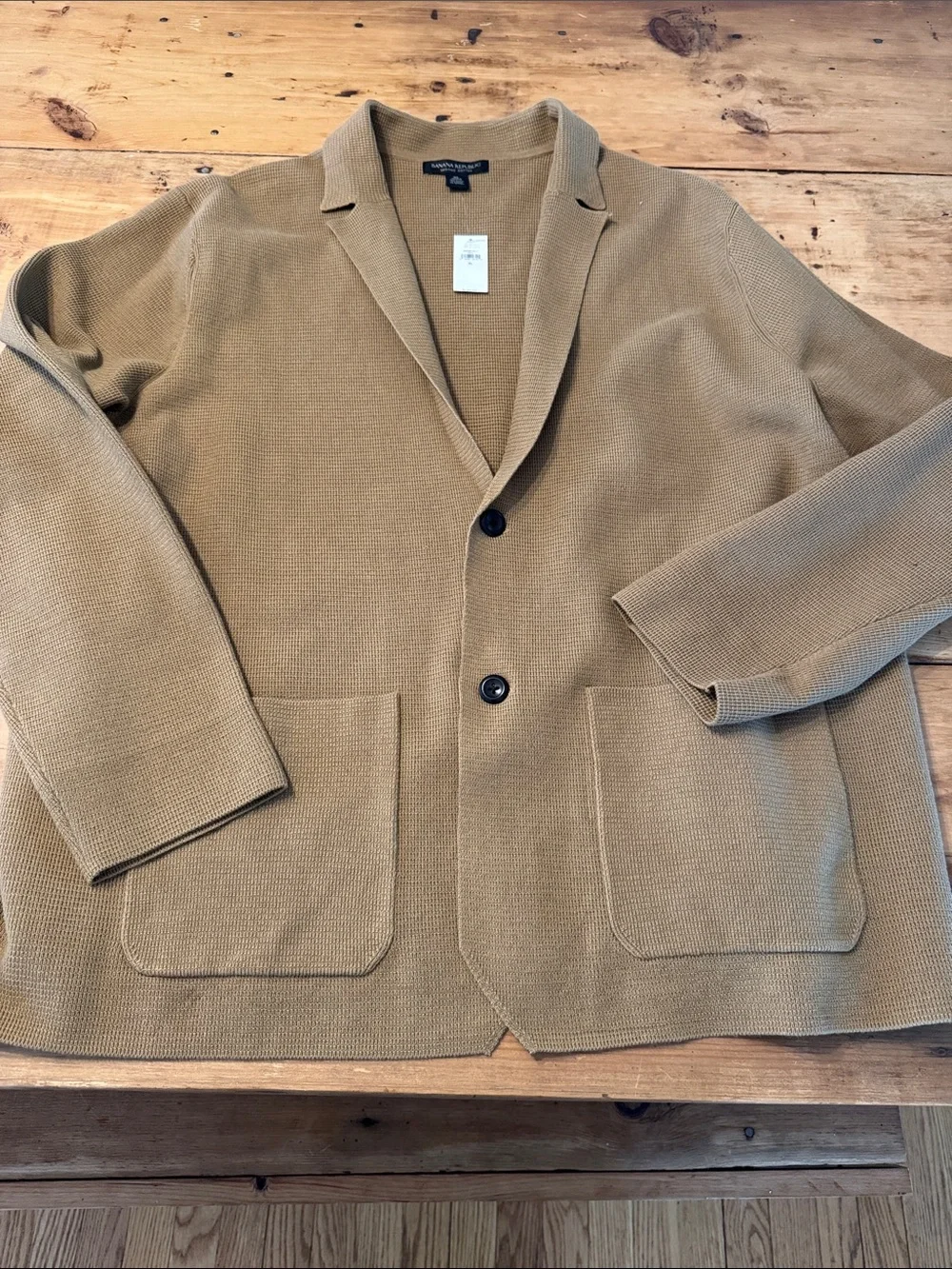 Banana Republic Milanetto Sweater Blazer XL NWT Whiskey Brown Organic Cotton